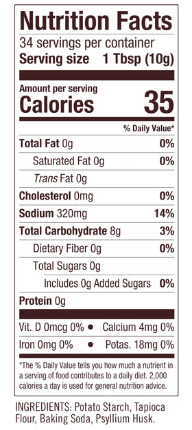 Ingredient label beside finished cake shows reliable egg substitute option
