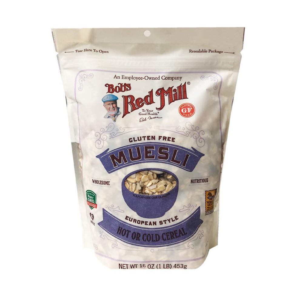 Bob's Red Mill Muesli Original pack front, hearty breakfast option