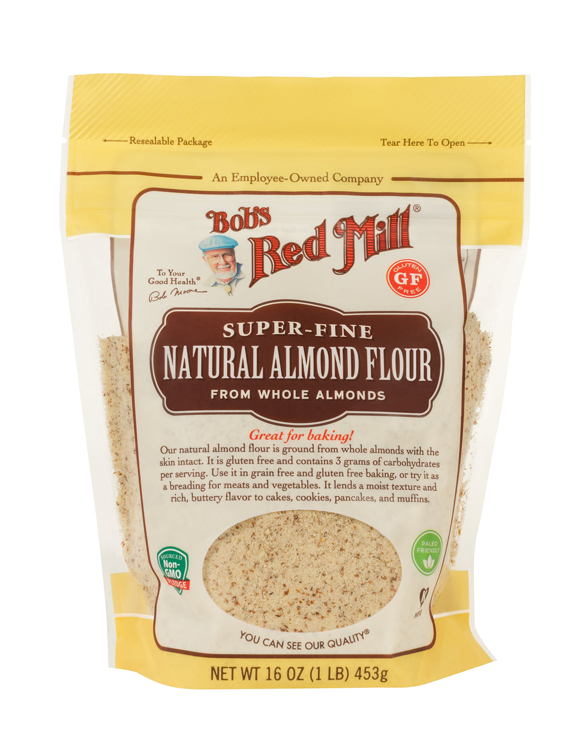 Bob's Red Mill almond flour bag side view