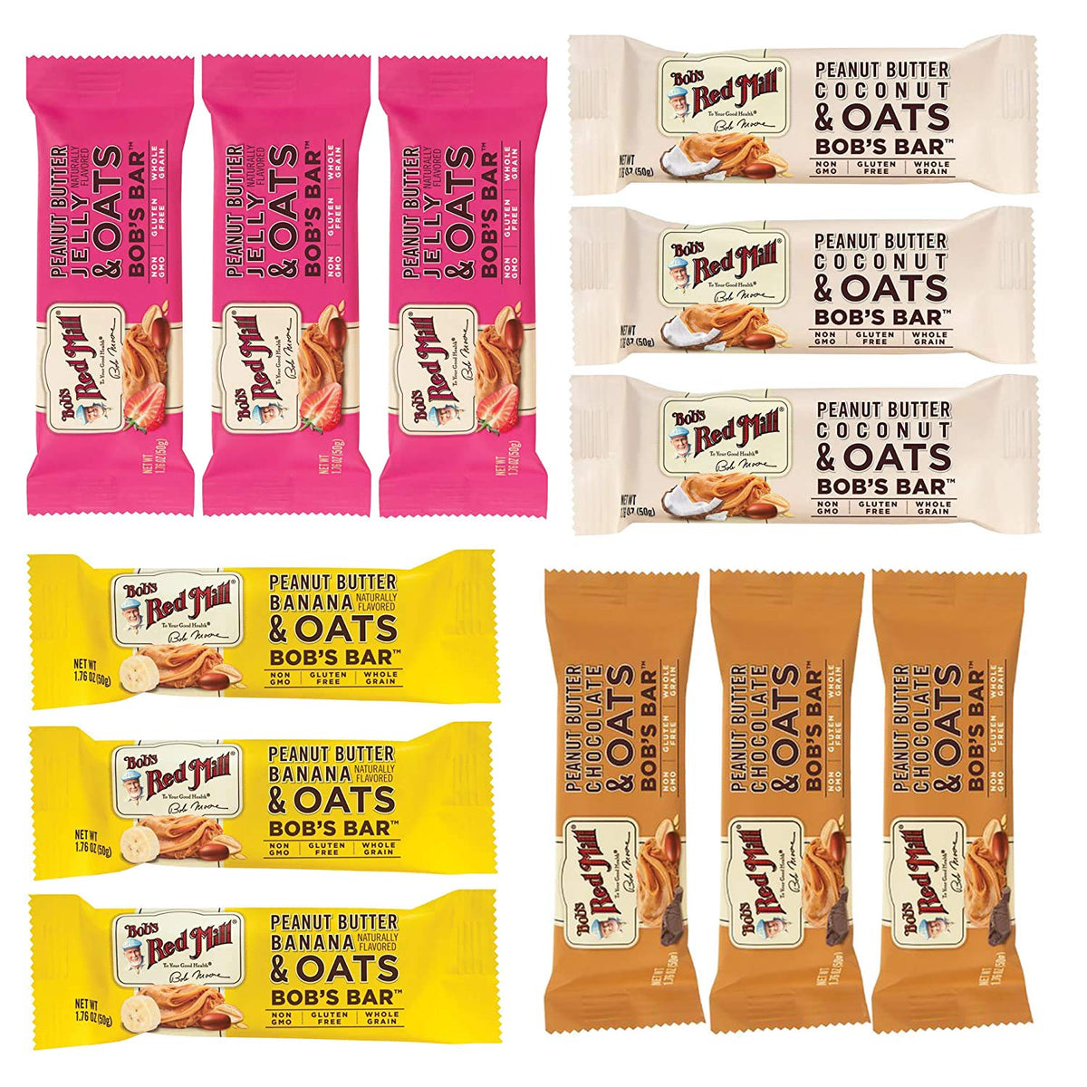 Bob's Red Mill Oat Bar Variety Pack on display for on-the-go snacking.