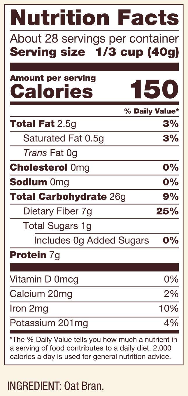 Oat Bran Hot Cereal ingredients showcase fiber-rich grains for steady nourishment