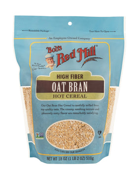 Bob's Red Mill Oat Bran four-pack packaging highlights pantry-ready convenience
