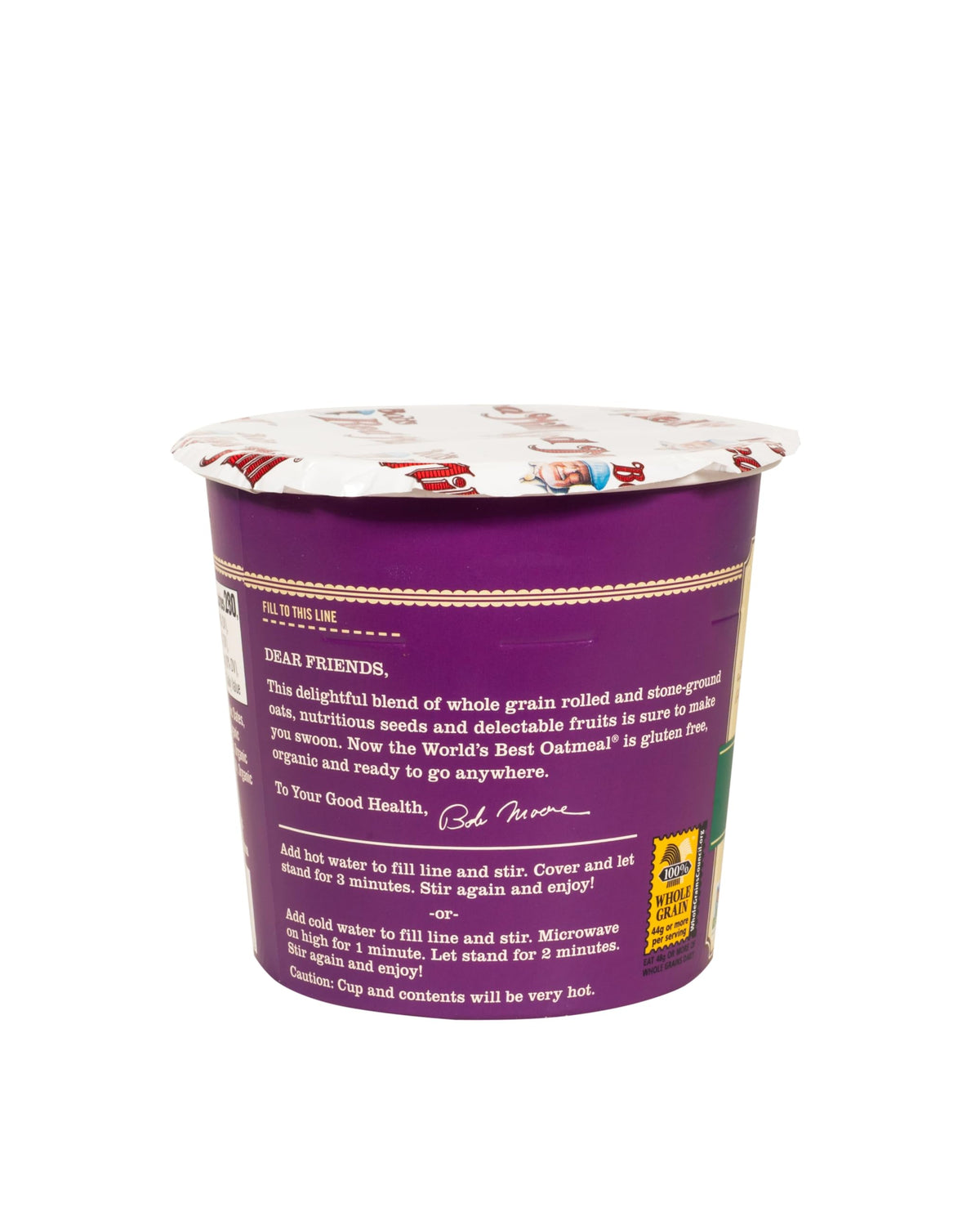 Bob's Red Mill Organic Oat Cup — ideal for busy mornings on-the-go.