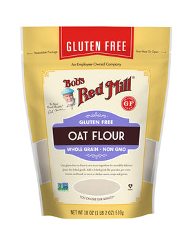 Bob's Red Mill Oat Flour pour demonstrates smooth flow for easy measuring in recipes