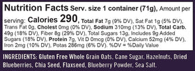 Bob's Red Mill oats with flax and chia seeds, fiber-friendly