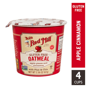 Bob's Red Mill Oatmeal Cup ready with hot water for a fast breakfast.