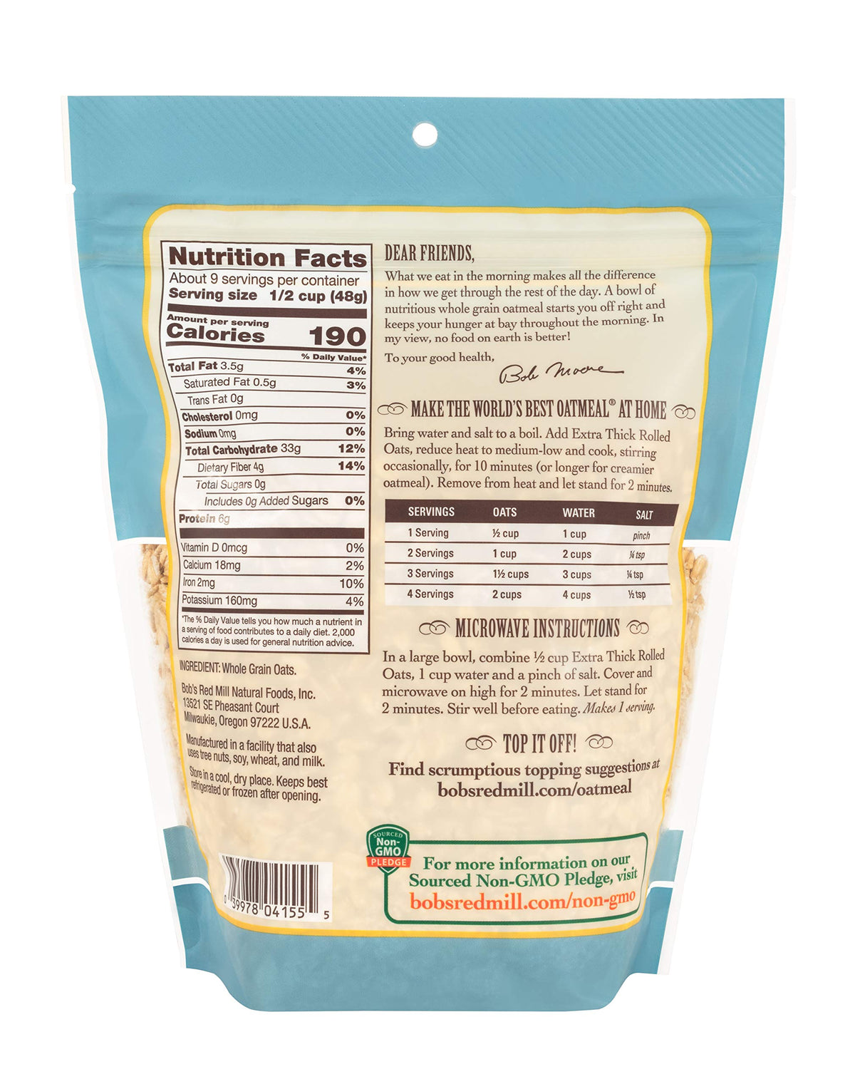 Bob's Red Mill oats in cookie dough for chewy treats