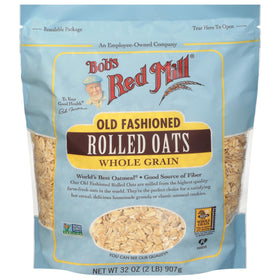Bob's Red Mill oats being poured into a bowl highlighting texture and aroma