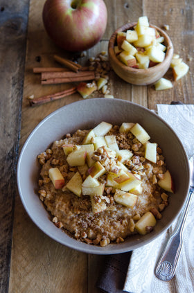 Bob's Red Mill oats served with fruit and nuts for flavor