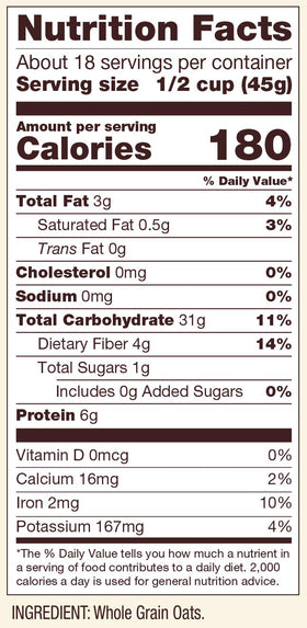 Bob's Red Mill oats topped with fruits and nuts for flavor.