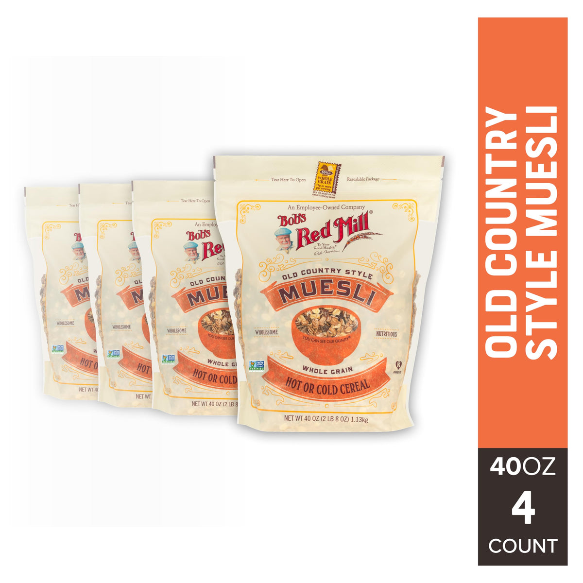 Bob's Red Mill Old Country Style Muesli baked into granola bars for a snack