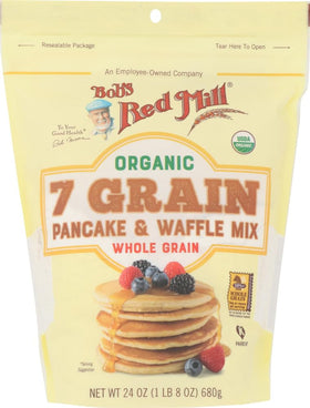 Bob's Red Mill Organic 7 Grain pancake mix bags sealed for freshness