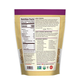 Bob's Red Mill Buckwheat Groats bag close-up highlighting organic, gluten-free versatility.