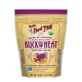 Bob's Red Mill Organic Buckwheat Groats 2-pack front view for pantry convenience.