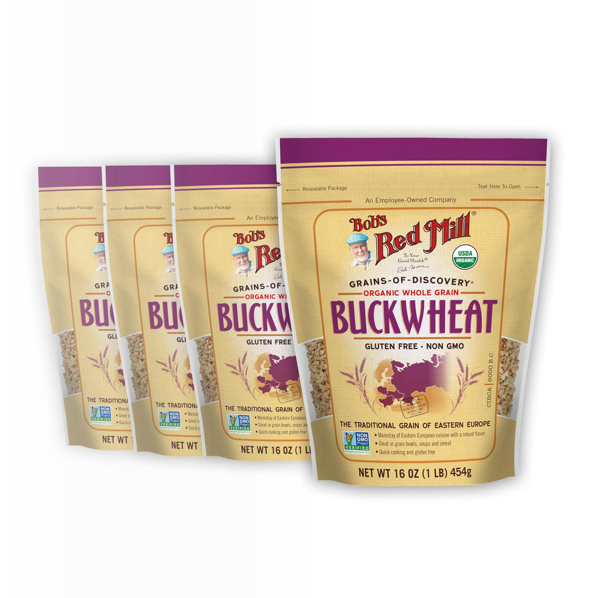 Bob's Red Mill Organic Buckwheat Groats front-pack image highlighting a gluten-free pantry staple