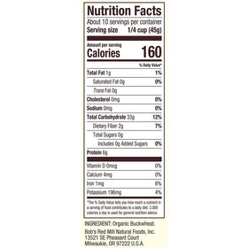 Bob's Red Mill Organic Buckwheat Groats raw grains show wholesome texture.