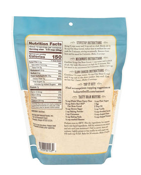 Bob's Red Mill Organic certification label highlights quality and organic oats