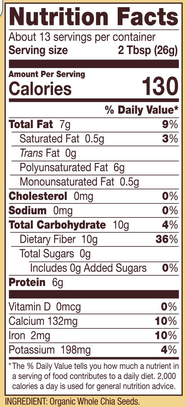 Bob's Red Mill Organic Chia Seeds macro close-up, tiny seeds rich in antioxidants.