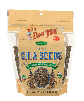 Bob's Red Mill Organic Chia Seeds two-pack 12 oz, perfect for smoothies.