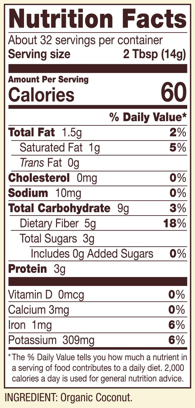Bob's Red Mill Organic Coconut Flour ingredients – organic, non-GMO and clean-label baking.