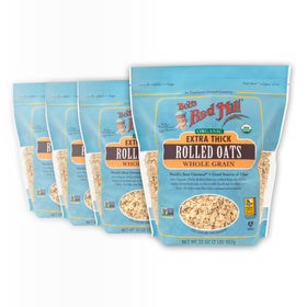 Bob's Red Mill Organic Extra Thick Oats 32oz pack four for hearty breakfasts
