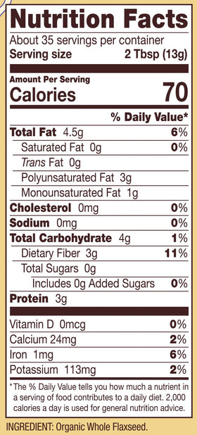 Bob's Red Mill Organic Flaxseed Meal on a kitchen counter, versatile baking ingredient