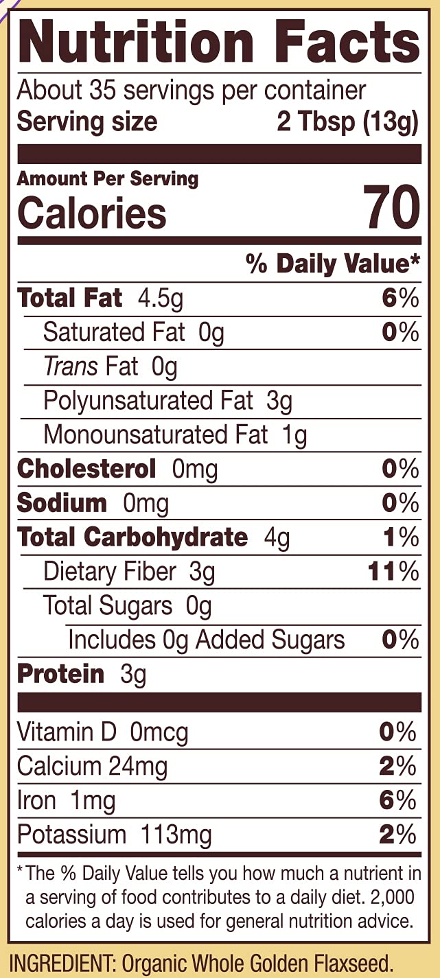Flaxseed meal sprinkled on hot cereal for added fiber and flavor