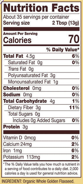 Flaxseed meal sprinkled on hot cereal for added fiber and flavor