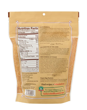 Pouring Bob's Red Mill Organic Golden Flaxseed Meal into a bowl to mix