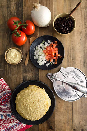 Bob's Red Mill Organic Masa Harina tortillas on the griddle, soft and pliable