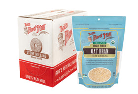 Bob's Red Mill Organic Oat Bran bag ready for quick, fiber-rich breakfasts.