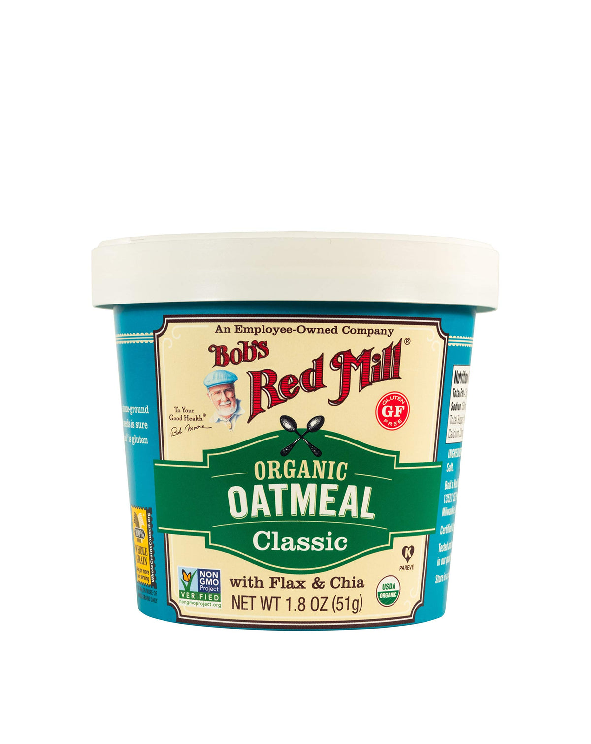 Bob's Red Mill Organic Oat Cup Classic serving ready in microwave