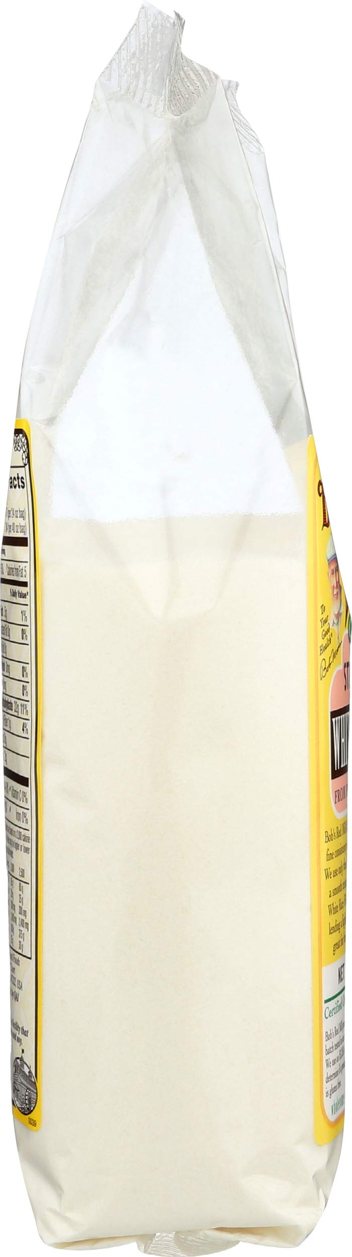 Bob's Red Mill Organic White Rice Flour 24 oz bag closeup, smooth texture for easy whisking and batter.