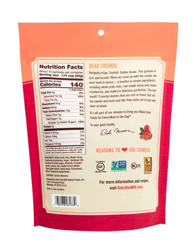 Bob's Red Mill Pan-Baked Granola Cranberry Almond served with milk.