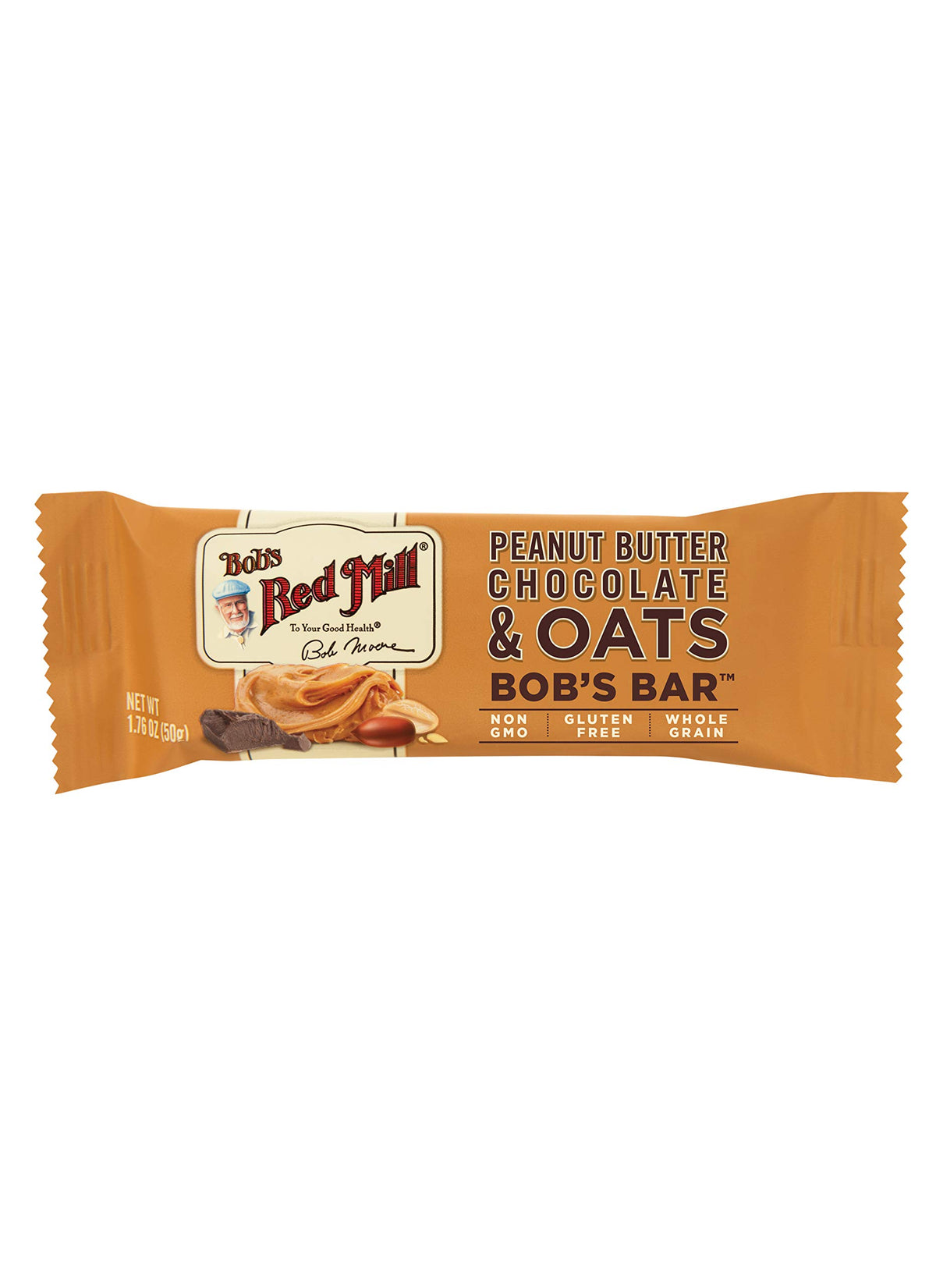 Bob's Red Mill peanut butter chocolate oats bar pack, a convenient snack on the go.