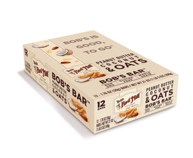 Bob's Red Mill bar texture close-up highlighting coconut flakes and honey sweetness.