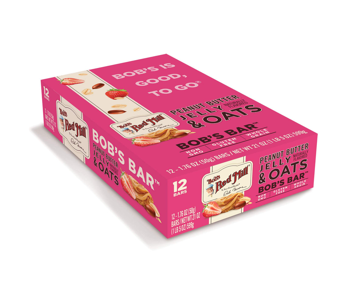 Bob's Red Mill PBJ & Oats Bar bite reveals chewy texture and filling