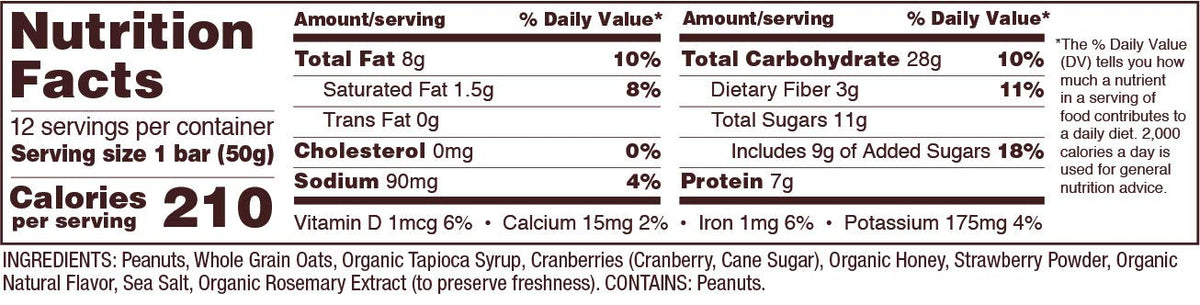 Bob's Red Mill PBJ & Oats Bar gluten-free label indicating GFCO certification