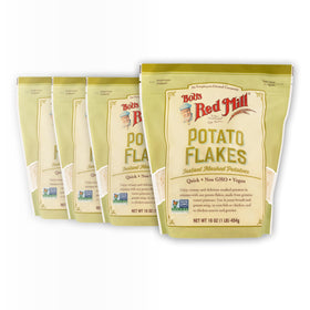 Bob's Red Mill Potato Flakes bag close-up showing russet potatoes for quick meals
