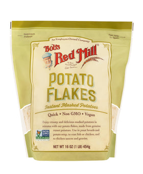 Bob's Red Mill Potato Flakes ready for quick, fluffy mashed potatoes