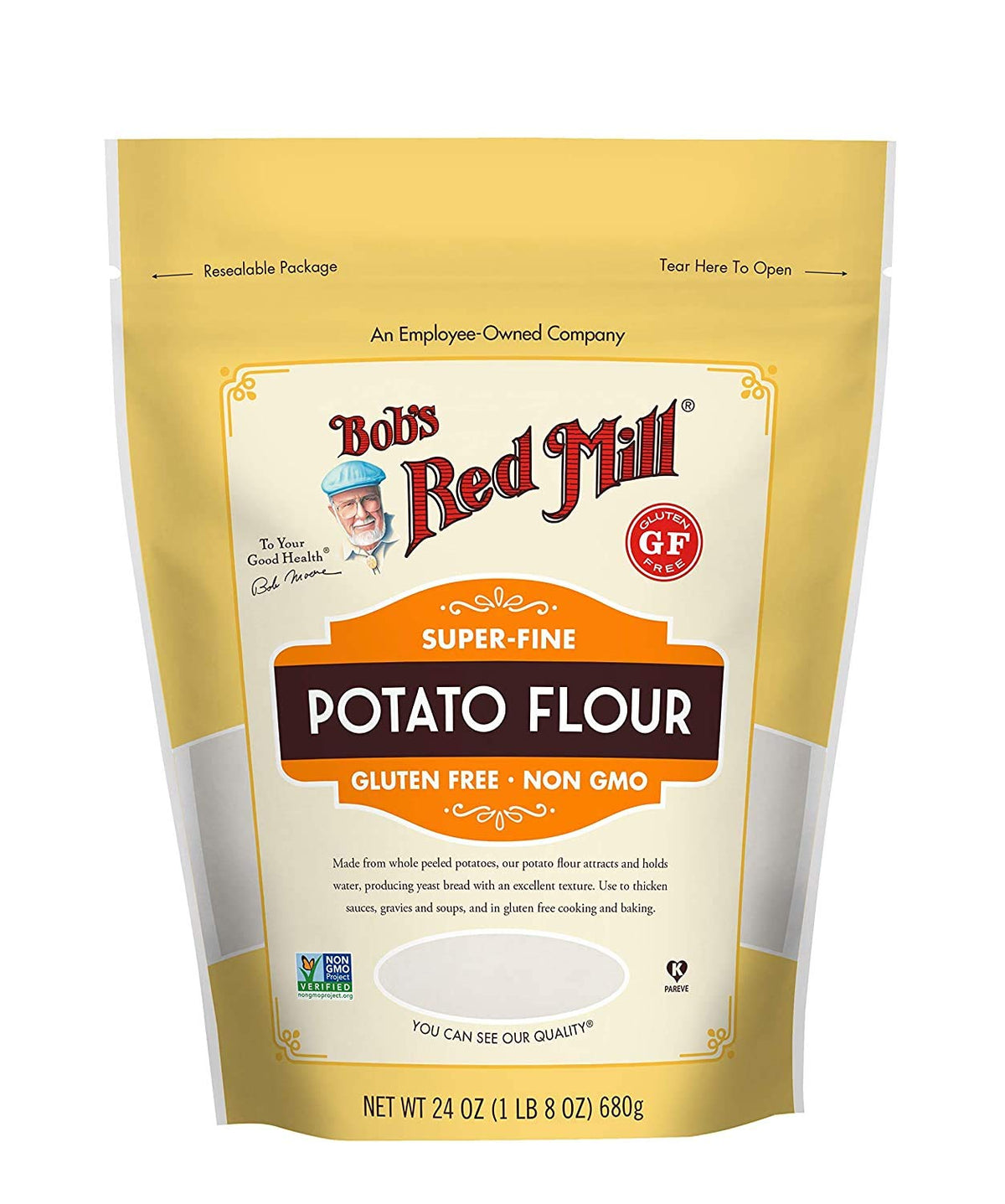 Bob's Red Mill potato flour in three 24 oz bags for gluten-free baking versatility.