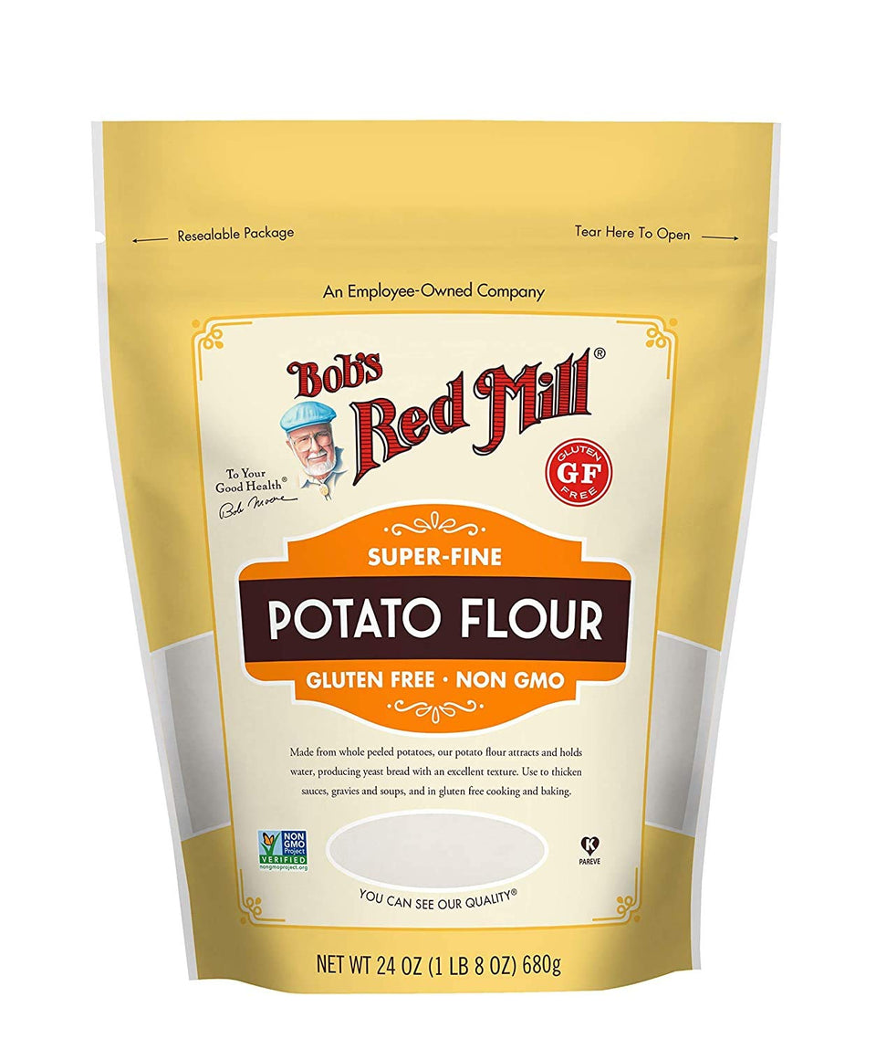 Bob's Red Mill potato flour in three 24 oz bags for gluten-free baking versatility.