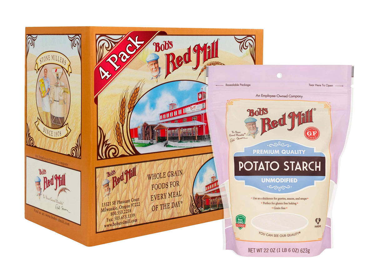 Bob’s Red Mill Potato Starch 4-pack front view for gluten-free pantry