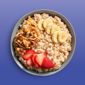 Bob's Red Mill Protein Oats measuring scoop with oats for accurate servings.