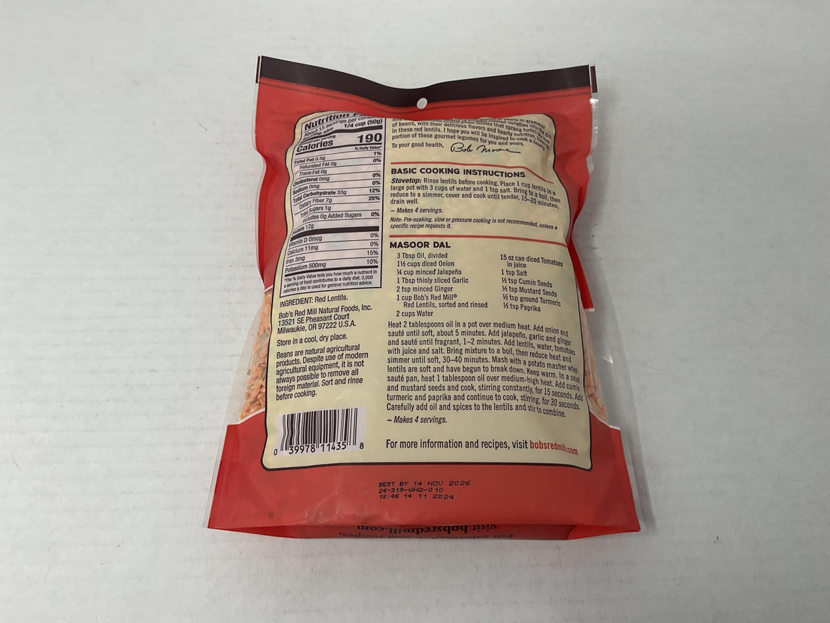 Bob's Red Mill Red Lentils cooking in a pot, no pre soaking required.