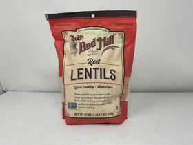 Bob's Red Mill Red Lentils dry beans ready to simmer in 30 minutes.