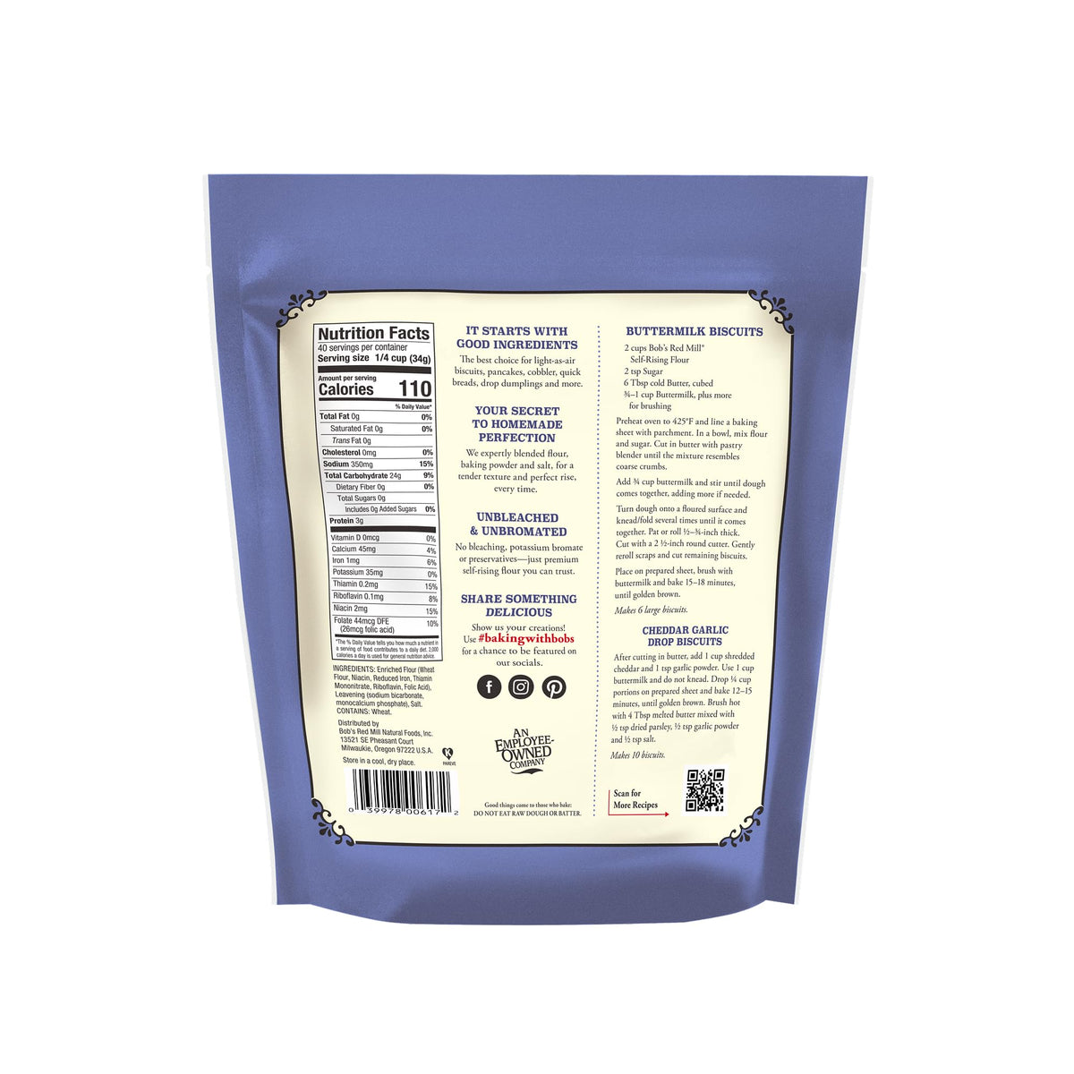 Bob’s Red Mill Self-Rising Flour with biscuits-ready setup for tender results