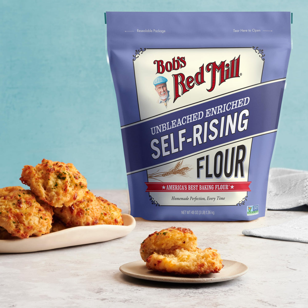 Bob’s Red Mill Self-Rising Flour scoop-and-pour for effortless prep
