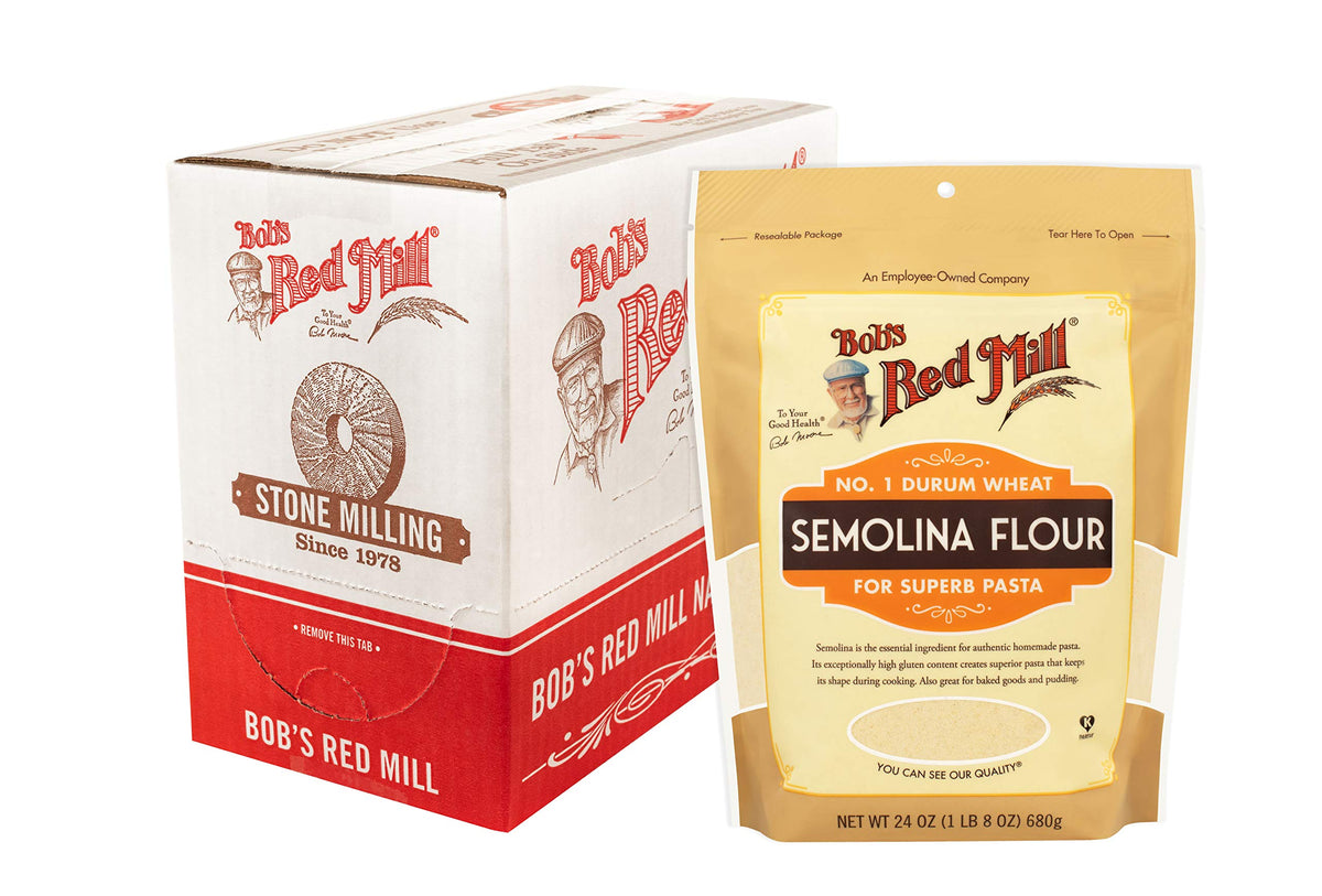 Bob's Red Mill semolina flour for authentic pasta dough with a firm bite.