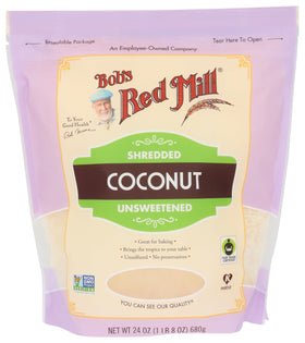 Bob's Red Mill shredded coconut flakes ideal for granola and toppings.